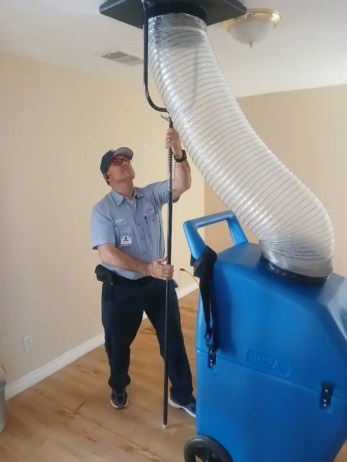 Mini Split Installation technician using HEPA equipment in Alamosa
